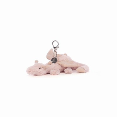 Jellycat Rose Dragon Bag Charm New Zealand | SZYWJ7354